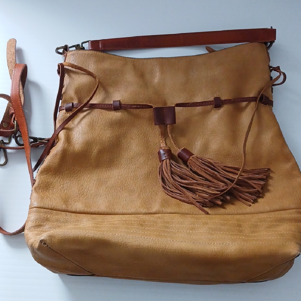 Moda Luxe Tan Shoulder Bag with Tassel